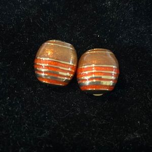 Clip Earrings. Golden oranges and browns.